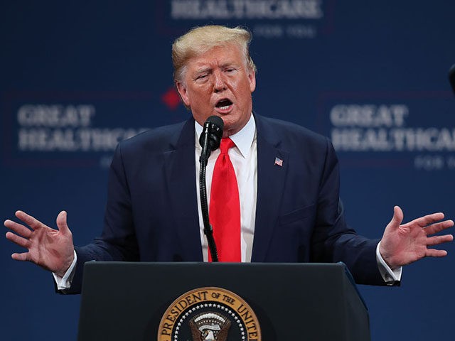 THE VILLAGES, FLORIDA - OCTOBER 03: U.S. President Donald Trump speaks during an event at