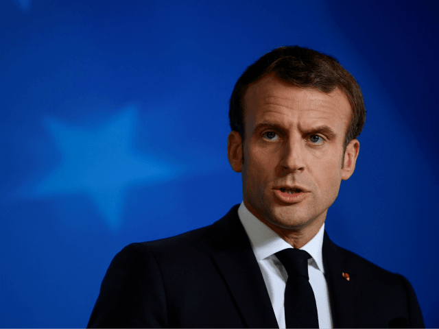 France's President Emmanuel Macron addresses media representatives at a press conference d
