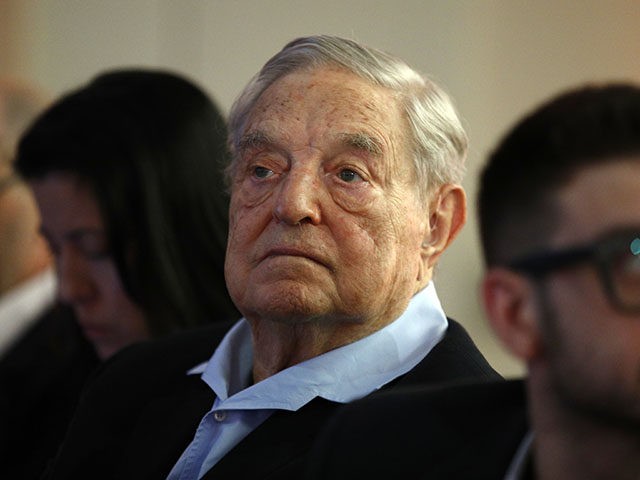 George Soros, Founder and Chairman of the Open Society Foundations attends the European Council On Foreign Relations Annual Council Meeting conference in Paris, Tuesday, May 29, 2018. (AP Photo/Francois Mori)