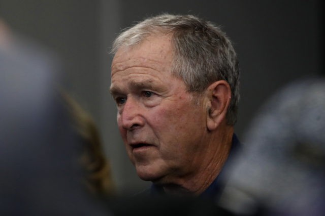 ARLINGTON, TEXAS - OCTOBER 06: Former President George W. Bush attends the NFL game between the Dallas Cowboys and the Green Bay Packers at AT&T Stadium on October 06, 2019 in Arlington, Texas. (Photo by Ronald Martinez/Getty Images)