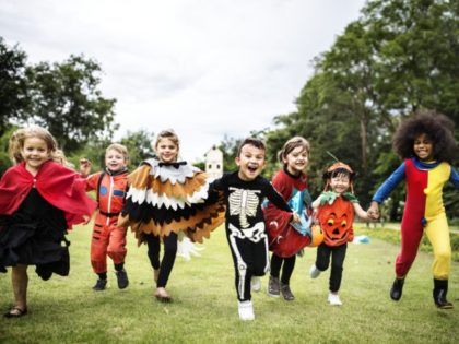 Little kids at a Halloween party