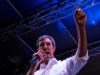 Former Texas Congressman Beto O'Rourke speaks to a crowd of supporters at Chalio Acosta Sports Center at the end of the anti-Trump "March for Truth" in El Paso, Texas, on February 11, 2019. - The march took place at the same time as US President Donald Trump pushed his politically …