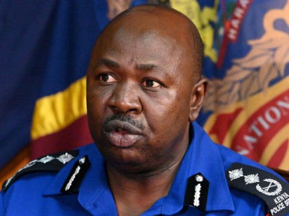 National Police Service spokesman Charles Owino speaks during a press conference on April