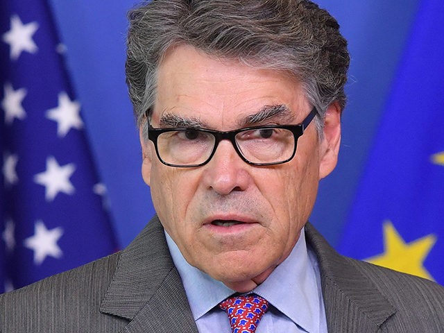 US Secretary of Energy Rick Perry addresses a press conference during a high-level busines