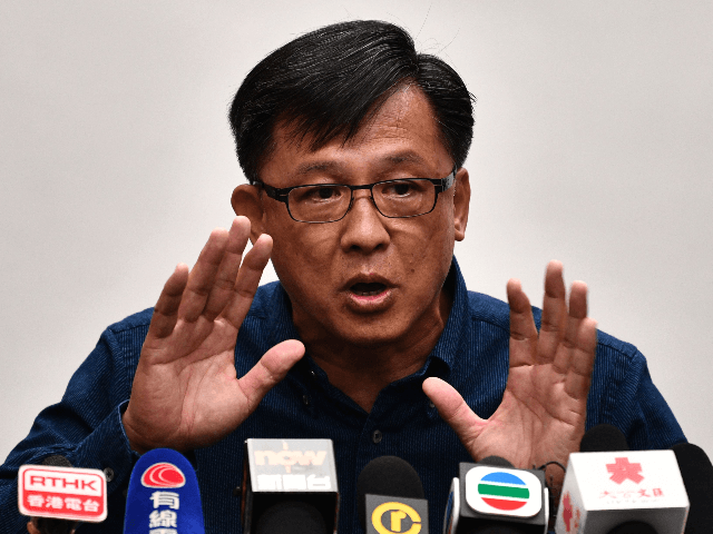 Pro-Beijing government lawmaker Junius Ho speaks during a press conference in a meeting room of the Legislative Council in Hong Kong on July 22, 2019. (Photo by Anthony WALLACE / AFP) (Photo credit should read ANTHONY WALLACE/AFP/Getty Images)