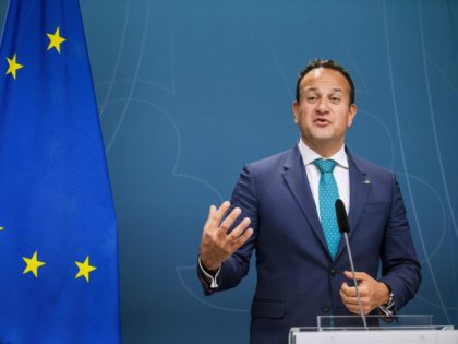 Ireland's Taoiseach, prime minister, Leo Varadkar gives a press conference following a meeting with Swedish Prime Minister on October 3, 2019 in Stockholm. (Photo by Jonathan NACKSTRAND / AFP) (Photo by JONATHAN NACKSTRAND/AFP via Getty Images)