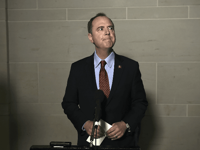 Adam Schiff (D-CA), Chairman of the House Select Committee on Intelligence Committee speaks to the media before a closed-door meeting regarding the ongoing impeachment inquiry against US President Donald Trump at the US Capitol October 8, 2019 in Washington,DC. (Photo by Olivier Douliery / AFP) (Photo by OLIVIER DOULIERY/AFP via …