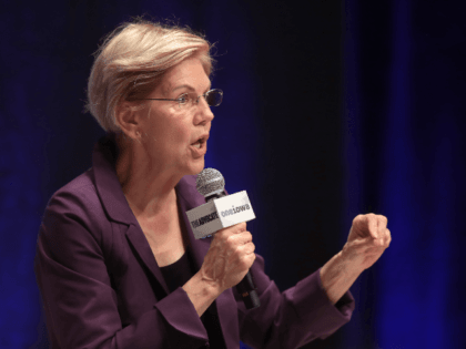 Democratic presidential candidate Massachusetts Senator Elizabeth Warren speaks at an LGBTQ presidential forum at Coe College’s Sinclair Auditorium on September 20, 2019 in Cedar Rapids, Iowa. The event is the first public event of the 2020 election cycle to focus entirely on LGBTQ issues. (Photo by Scott Olson/Getty Images) (Photo …