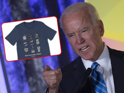 2020 Democratic presidential hopeful former US Vice President Joe Biden gestures as he spe