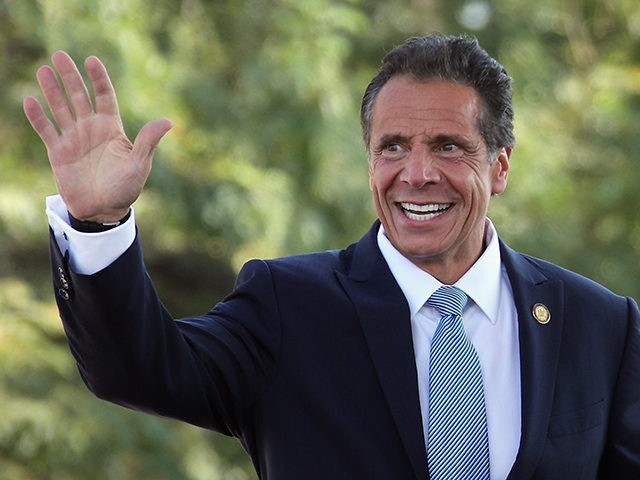 ELMONT, NEW YORK - SEPTEMBER 23: New York Gov. Andrew Cuomo arrives for the groundbreaking