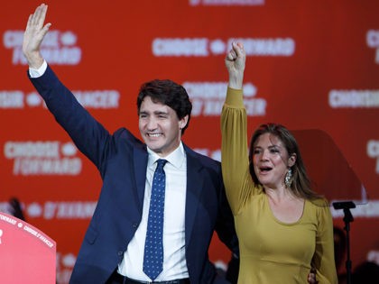 MONTREAL, QC - OCTOBER 21: Liberal Leader and Canadian Prime Minister Justin Trudeau waves