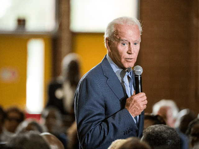 Democratic presidential candidate, former vice President Joe Biden addresses a crowd at Wi