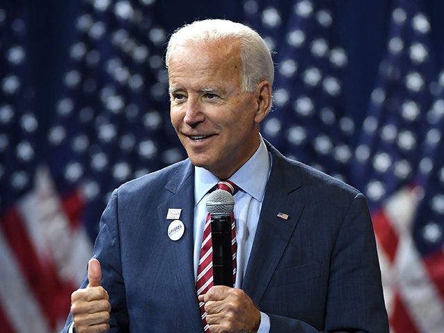 LAS VEGAS, NEVADA - OCTOBER 02: Democratic presidential candidate, former U.S. Vice President Joe Biden speaks during the 2020 Gun Safety Forum hosted by gun control activist groups Giffords and March for Our Lives at Enclave on October 2, 2019 in Las Vegas, Nevada. Nine Democratic candidates are taking part …