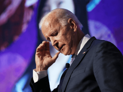 Democratic U.S. presidential candidate and former Vice President Joe Biden pauses while speaking at the SEIU Unions for All Summit on October 4, 2019 in Los Angeles, California. Eight Democratic Presidential candidates were scheduled to speak today and tomorrow at the summit. The presidential primary in California will be held …