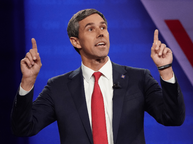 Democratic presidential candidate former U.S. Rep. Beto O'Rourke (D-TX) speaks at the Huma