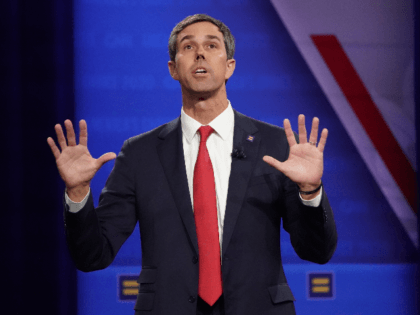 Democratic presidential candidate, former U.S. Rep. Beto O'Rourke (D-TX) speaks at the Human Rights Campaign Foundation and CNN presidential town hall focused on LGBTQ issues on October 10, 2019 in Los Angeles, California. It is the first Presidential event broadcast on a major news network focused on LGBTQ issues. (Photo …