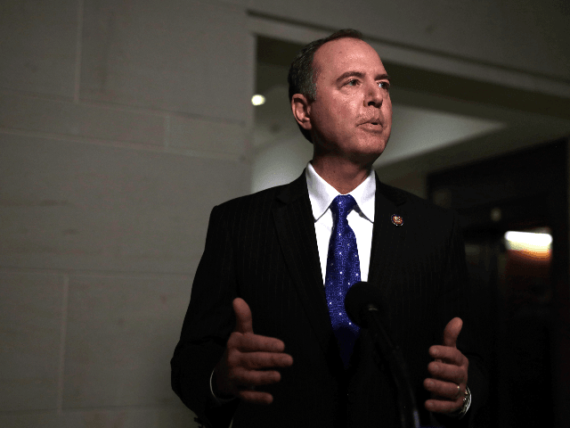U.S. House Intelligence Committee Chairman Rep. Adam Schiff (D-CA) speaks to members of the media outside a closed session before the House Intelligence, Foreign Affairs and Oversight committees at the U.S. Capitol in response to what Acting White House Chief of Staff Mick Mulvaney had said during a White House …