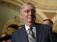 WASHINGTON, DC - OCTOBER 29: Senate Majority Leader Mitch McConnell (R-KY) departs a press conference at the U.S. Capitol on October 29, 2019 in Washington, DC. Schumer addressed reporters questions about the ongoing impeachment inquiry and the Senate legislative agenda. (Photo by Win McNamee/Getty Images)