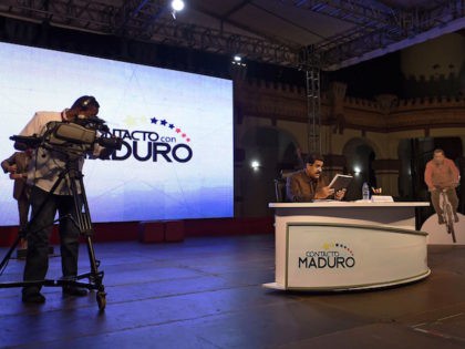 Venezuelan President Nicolas Maduro speaks during his TV program called "Contacto con Madu