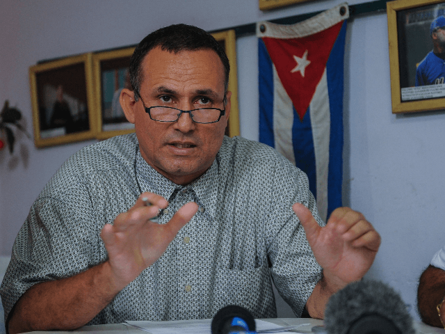 Cuban opposition leader Jose Daniel Ferrer speaks during a press conference to present the ��Towards a national project, the minimum program�� in Havana on May 12, 2016. / AFP / YAMIL LAGE (Photo credit should read YAMIL LAGE/AFP/Getty Images)