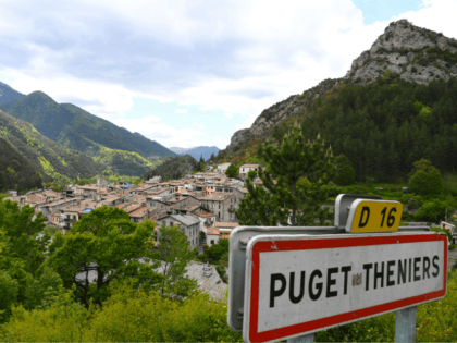 A picture taken on April 28, 2017 shows a general view of the village of Puget-Theniers, 75 km from Nice, southern France. Halfway between mountains and the Mediterranean, the southern French village of Puget-Theniers is old, idyllic and a picture of the quiet rebellion under way in rural areas. In …