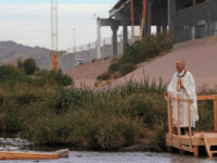 The Catholic bishop of El Paso, Texas, Mark Seitz, participates in a binational mass attended by hundreds of Mexican and US Catholics across the border, held in memory of migrants killed by crossing the Rio Bravo in their attempt to reach the United States in Ciudad Juarez, Chihuahua state, Mexico …