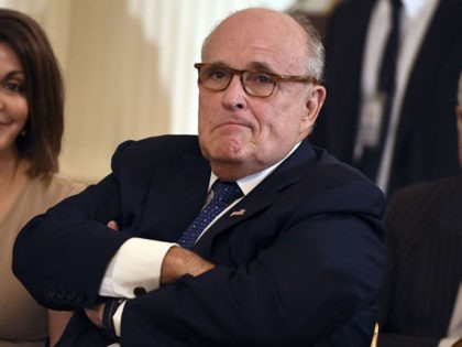 (FILES) In this file photo Lawyer of the US president Rudy Giuliani looks on before the US