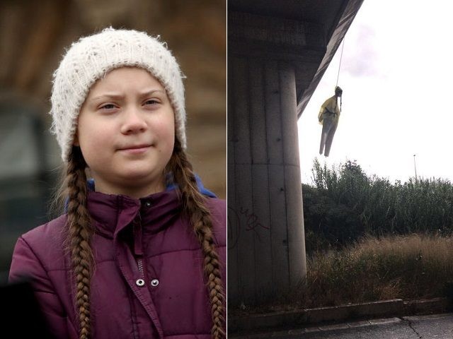 Greta Thunberg effigy hung from Rome bridge