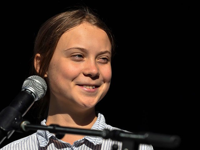 MONTREAL, QC - SEPTEMBER 27: Swedish climate activist Greta Thunberg takes to the podium t
