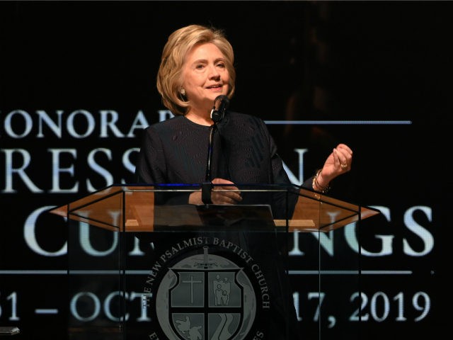 Former Secretary of State Hillary Clinton speaks during funeral services for late U.S. Representative Elijah Cummings (D-MD) at the New Psalmist Baptist Church October 25, 2019 in Baltimore, Maryland. A sharecropper’s son who rose to become a civil rights champion and the chairman of the powerful House Oversight and Government …