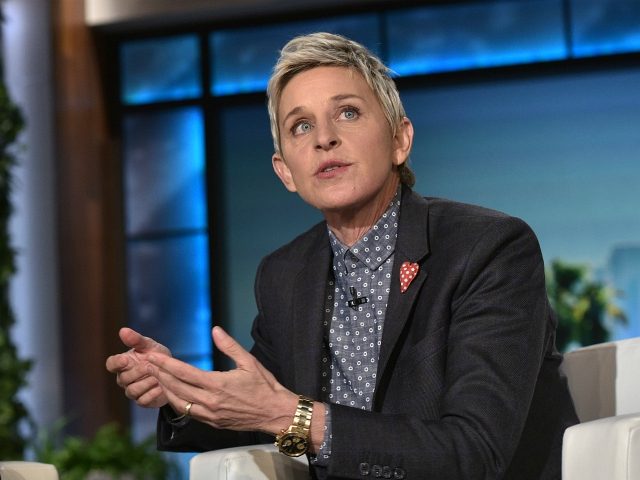 US President Barack Obama and talk show host Ellen DeGeneres are seen during a break in th