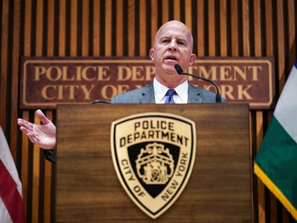 NEW YORK, NY - AUGUST 19: New York City Police Commissioner James O'Neill speaks during a press conference to announce the termination of officer Daniel Pantaleo on August 19, 2019 in New York City. Officer Pantaleo has been fired from the NYPD after his involvement in a chokehold related death …
