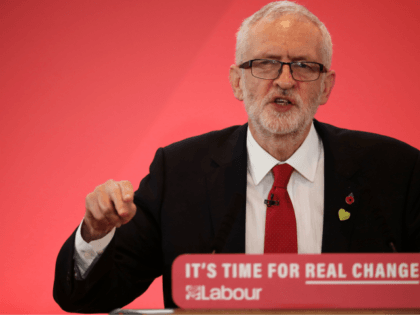BATTERSEA, ENGLAND - OCTOBER 31: Labour leader Jeremy Corbyn gestures as he gives his election campaign speech on October 31, 2019 in Battersea, England. Jeremy Corbyn launched the Labour Party's General Election campaign in Battersea this morning vowing to transform the UK and promising to rebuild public services. He hit …