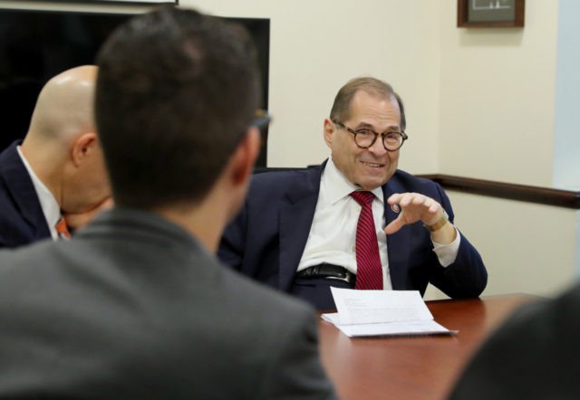 NEW YORK, NEW YORK - OCTOBER 02: District Advocates meet w/ Rep. Jerry Nadler on October 0
