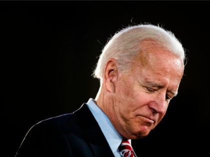 Democratic presidential candidate former Vice President Joe Biden speaks during a campaign