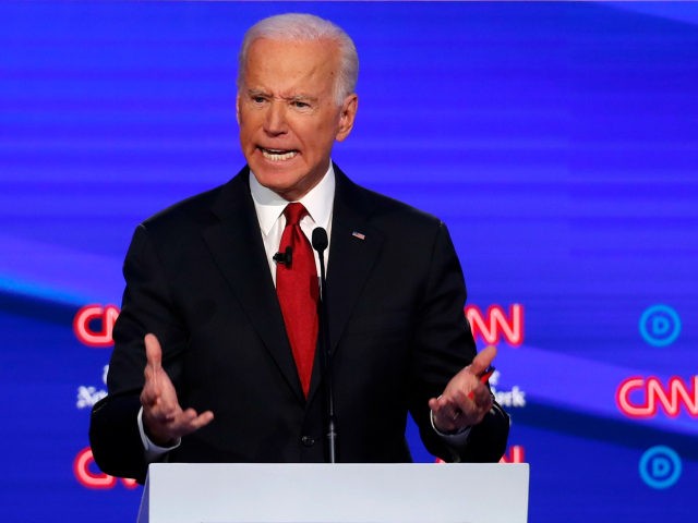 Democratic presidential candidate former Vice President Joe Biden speaks during a Democrat