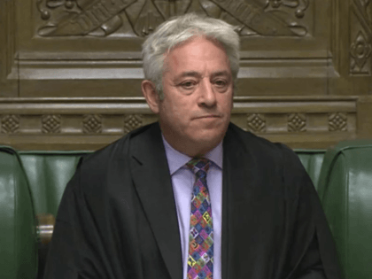 Speaker of Britain's House of Commons John Bercow makes a statement in the House of Commons in London whether Government can hold a debate and vote on the Brexit deal with Europe, Monday Oct. 21, 2019. The government request for a meaningful vote inside the House of Commons is rejected …