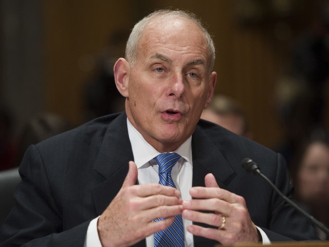 Retired Marine Corps Gen. John F. Kelly testifies during the Senate Homeland Security Committee hearing on his confirmation to be Secretary of Homeland Security on Capitol Hill in Washington, Tuesday, Jan. 10, 2017. (AP Photo/Cliff Owen)