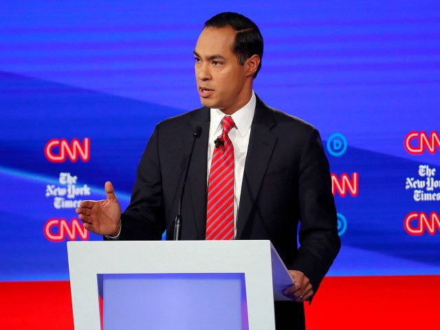 Democratic presidential candidate former Housing Secretary Julian Castro speaks during a D