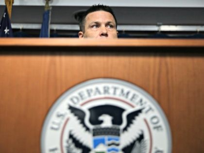 WASHINGTON, DC - AUGUST 21: Department of Homeland Security acting Secretary Kevin McAleenan holds a news conference to announce new rules about how migrant children and families are treated in federal custody at the Ronald Reagan Building August 21, 2019 in Washington, DC. The Trump Administration announced the change in …