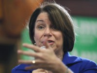 Democratic presidential candidate Sen. Amy Klobuchar, D-Minn., speaks to local residents during a meet and greet, Thursday, Oct. 3, 2019, in Greenfield, Iowa. (AP Photo/Charlie Neibergall)