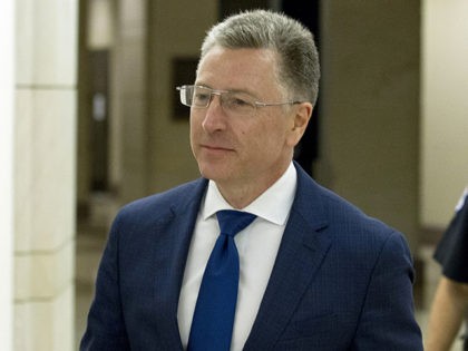 FILE - In this Oct. 3, 2019 file photo, Kurt Volker, a former special envoy to Ukraine, leaves a closed-door interview with House investigators as House Democrats proceed with the impeachment investigation of President Donald Trump, at the Capitol in Washington. In a statement Monday, Oct. 7 issued by the …