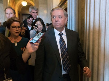 WASHINGTON, DC - OCTOBER 17: Senate Judiciary Committee Chairman Lindsey Graham (R-SC) tal