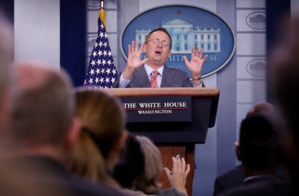 WASHINGTON, DC - OCTOBER 17: Acting White House Chief of Staff Mick Mulvaney answers quest