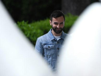 SAINT-PAUL-DE-VENCE, FRANCE - MAY 28: Designer Nicolas Ghesquiere acknowledges the applause of the public after Louis Vuitton 2019 Cruise Collection Fashion Show at Fondation Maeght on May 28, 2018 in Saint-Paul-De-Vence, France. (Photo by Pascal Le Segretain/Getty Images for Louis Vuitton)