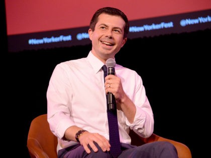 NEW YORK, NEW YORK - OCTOBER 12: Mayor Pete Buttigieg speaks onstage during a talk with David Remnick at the 2019 New Yorker Festival on October 12, 2019 in New York City. (Photo by Brad Barket/Getty Images for The New Yorker)