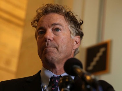 WASHINGTON, DC - SEPTEMBER 25: U.S. Sen. Rand Paul (R-KY) speaks to members of the press o