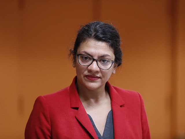 U.S. Rep. Rashida Tlaib, D-Mich. speaks to constituents in Wixom, Mich., Thursday, Aug. 15