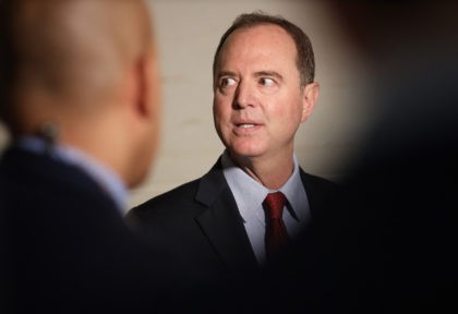 WASHINGTON, DC - OCTOBER 08: Rep. Adam Schiff (D-CA), Chairman of the House Select Committee on Intelligence Committee speaks at a press conference at the U.S. Capitol on October 08, 2019 in Washington, DC. Schiff spoke on reports that the Trump administration has blocked the testimony of U.S. Ambassador to …