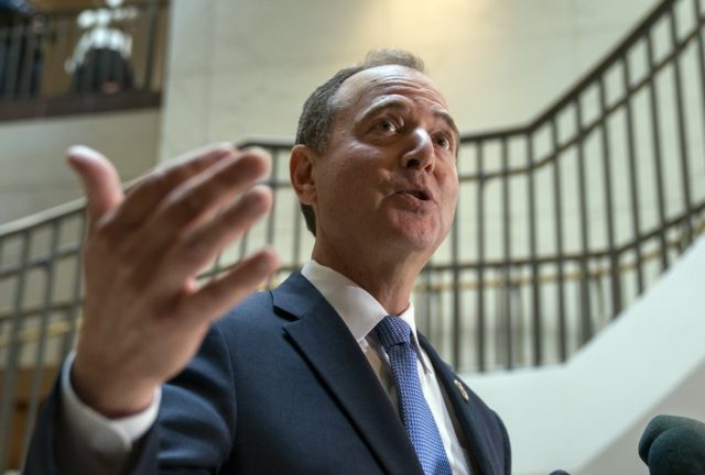 House Intelligence Committee Chairman Adam Schiff, D-Calif., speaks to reporters after the